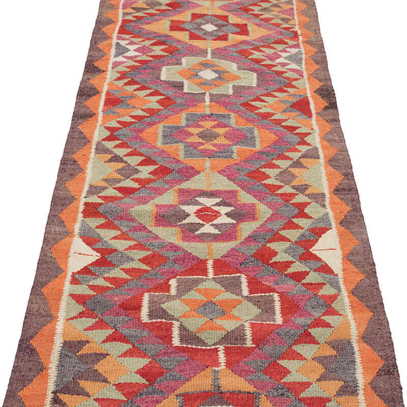 Vintage Tribal Kilim Runner - 2' 9" x 10' 5" (33" x 125") - K0077074