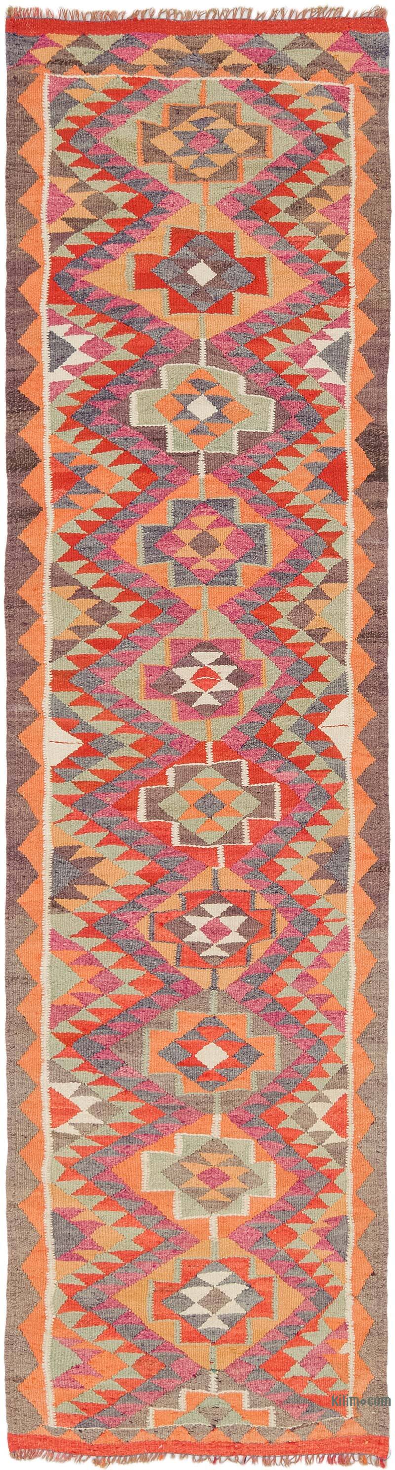 Vintage Tribal Kilim Runner - 2' 9" x 10' 5" (33" x 125") - K0077074