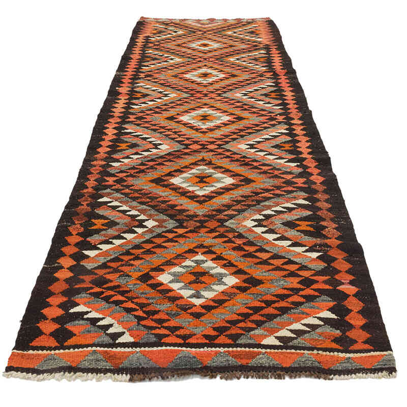 Vintage Tribal Kilim Runner - 3' 1" x 10' 8" (37" x 128") - K0077075