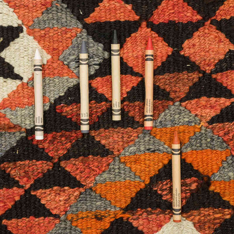 Vintage Tribal Kilim Runner - 3' 1" x 10' 8" (37" x 128") - K0077075