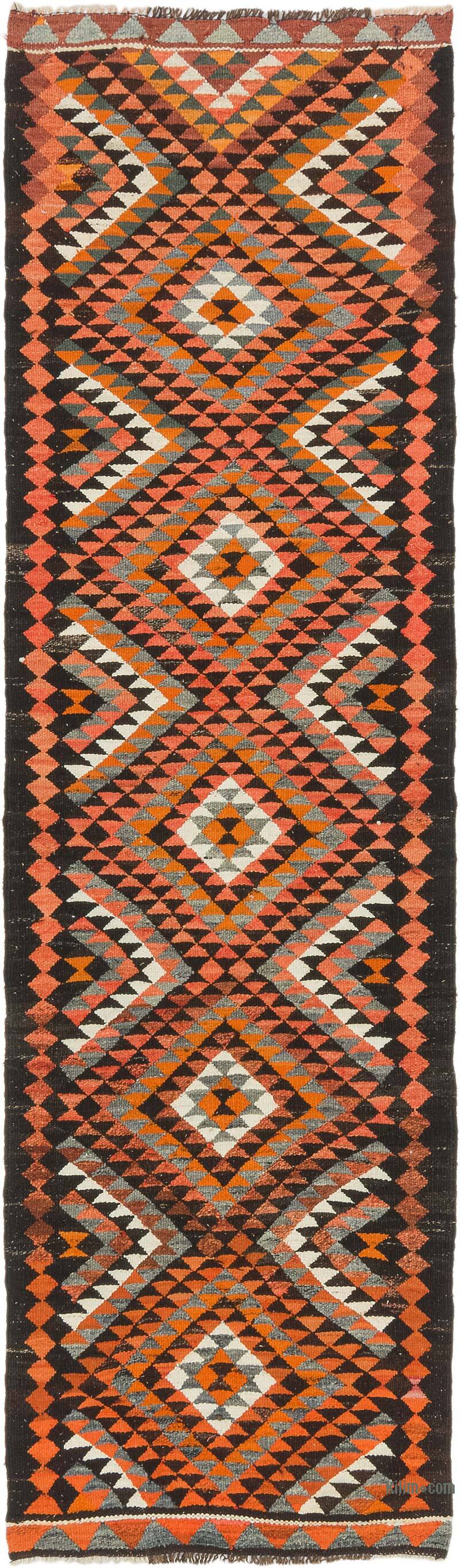 Vintage Tribal Kilim Runner - 3' 1" x 10' 8" (37" x 128") - K0077075