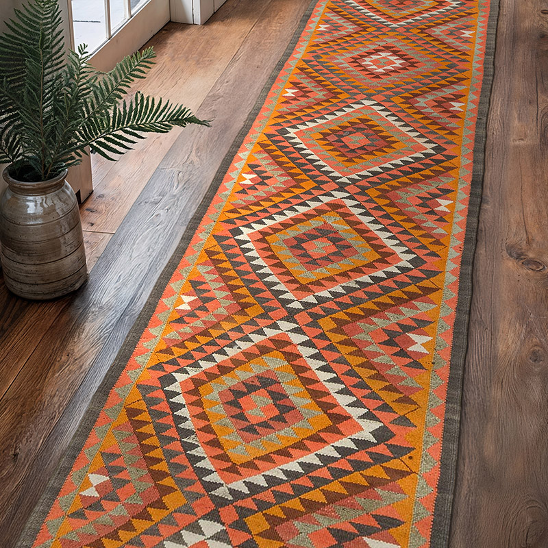 Alfombra Kilim Tribal Vintage - 82 cm x 344 cm - K0077077