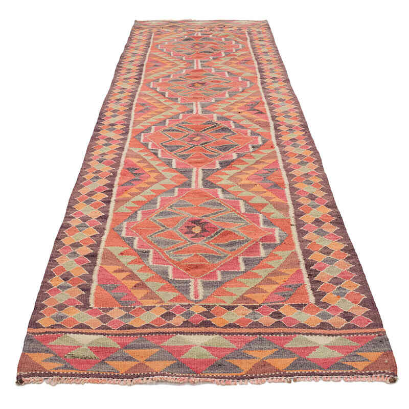 Vintage Tribal Kilim Runner - 3' 1" x 10' 6" (37" x 126") - K0077085