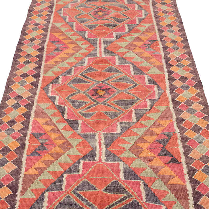 Vintage Tribal Kilim Runner - 3' 1" x 10' 6" (37" x 126") - K0077085