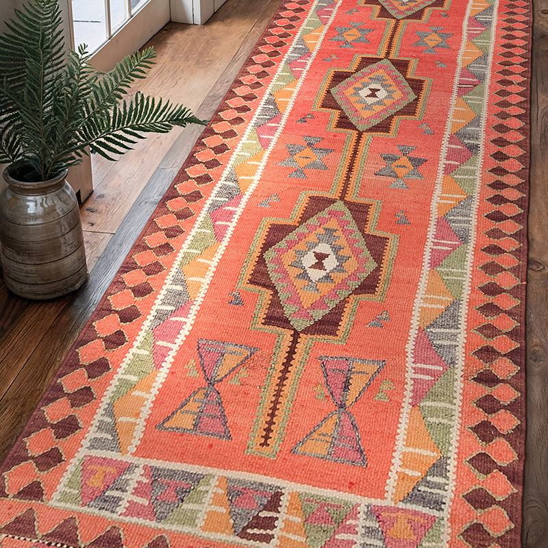 Alfombra Kilim Tribal Vintage - 98 cm x 302 cm - K0077088