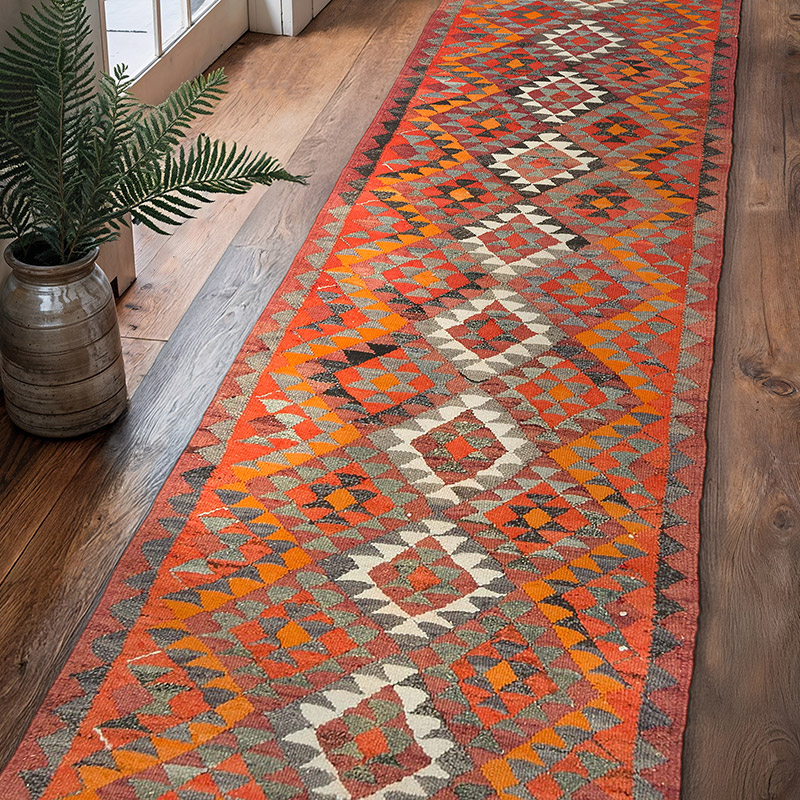 Alfombra Kilim Tribal Vintage - 83 cm x 320 cm - K0077095