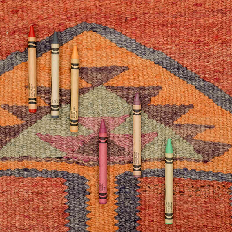 Alfombra Kilim Tribal Vintage - 100 cm x 356 cm - K0077096