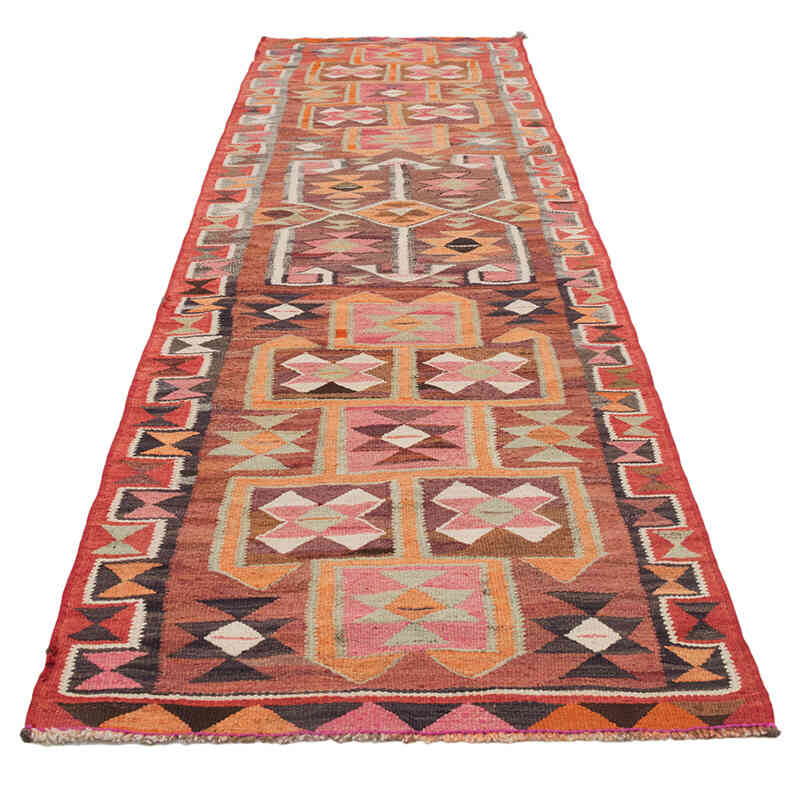 Vintage Tribal Kilim Runner - 3' 1" x 10' 8" (37" x 128") - K0077098