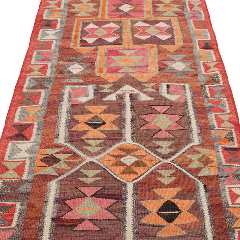 Vintage Tribal Kilim Runner - 3' 1" x 10' 8" (37" x 128") - K0077098