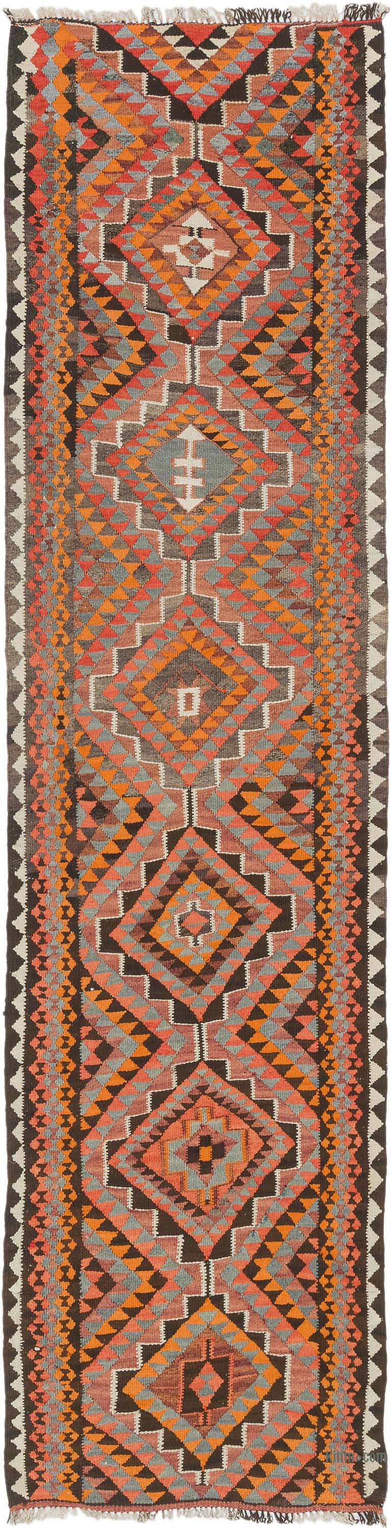 Vintage Tribal Kilim Runner - 2' 9" x 10' 10" (33" x 130") - K0077100