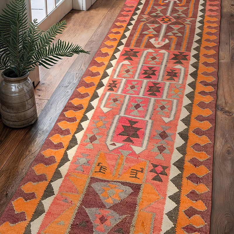Vintage Anadolu Kilim Yolluk - 97 cm x 313 cm - K0077107