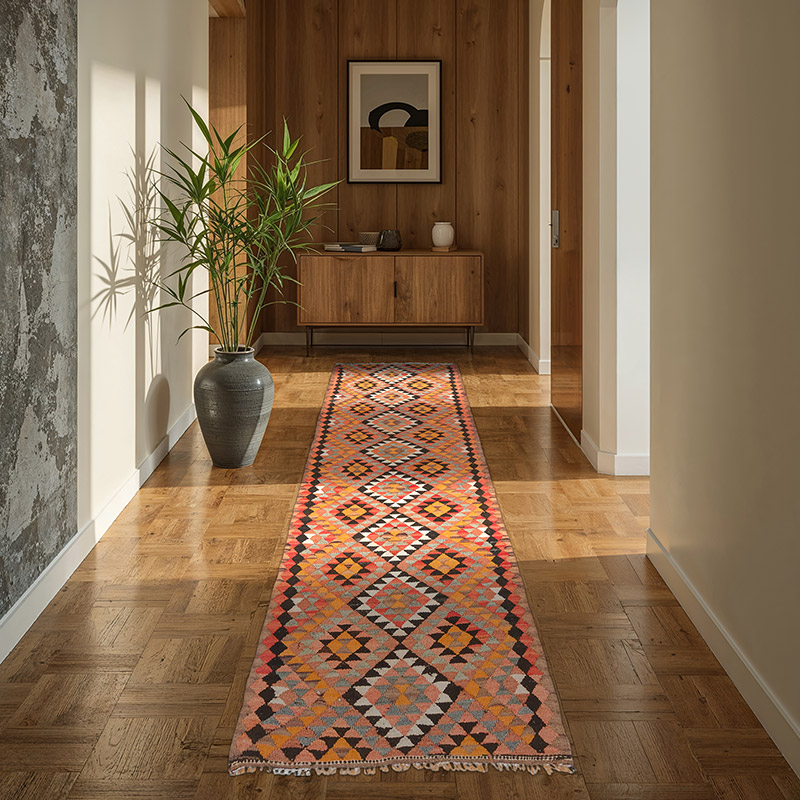 Alfombra Kilim Tribal Vintage - 96 cm x 296 cm - K0077110