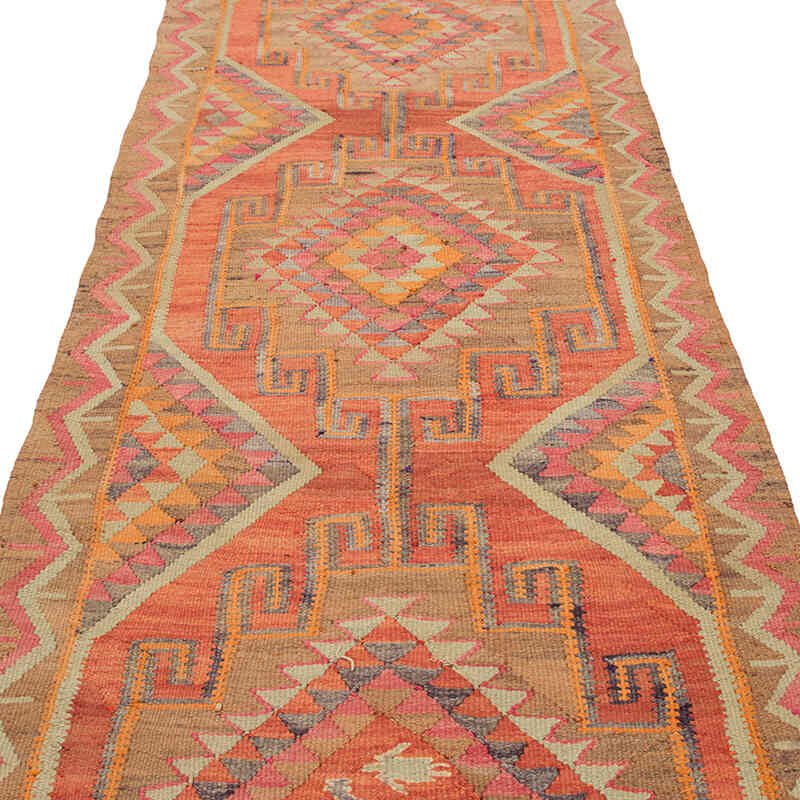 Vintage Tribal Kilim Runner - 3' 5" x 12' 2" (41" x 146") - K0077111