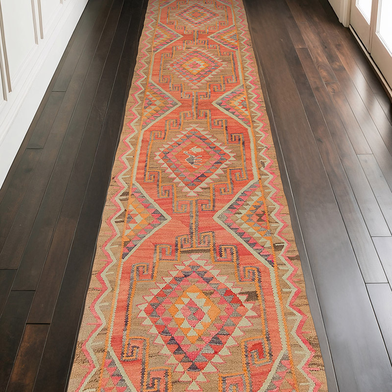 Vintage Tribal Kilim Runner - 3' 5" x 12' 2" (41" x 146") - K0077111