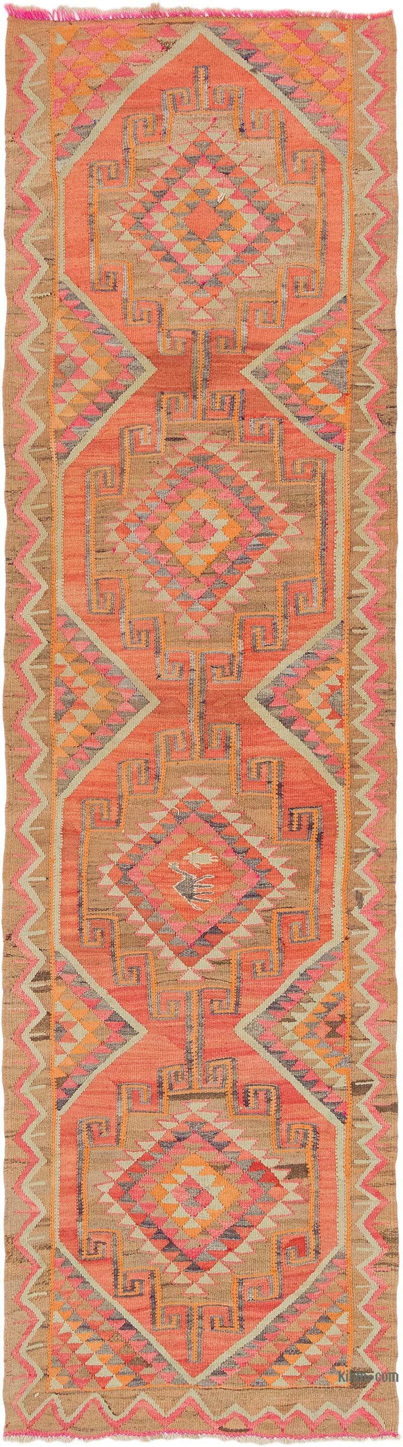 Vintage Tribal Kilim Runner - 3' 5" x 12' 2" (41" x 146") - K0077111