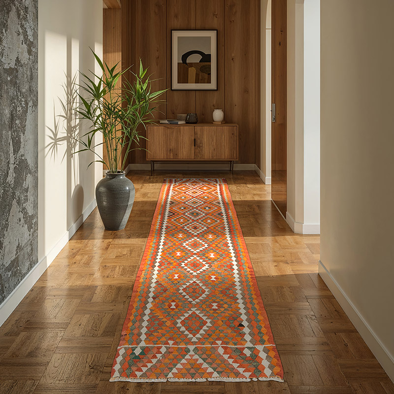 Alfombra Kilim Tribal Vintage - 97 cm x 288 cm - K0077114