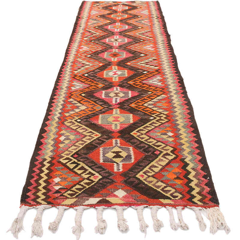 Vintage Tribal Kilim Runner - 2' 9" x 10' 1" (33" x 121") - K0077117