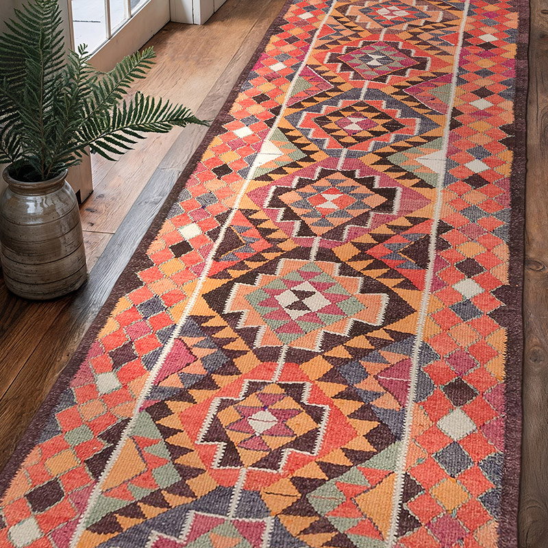 Alfombra Kilim Tribal Vintage - 94 cm x 301 cm - K0077120