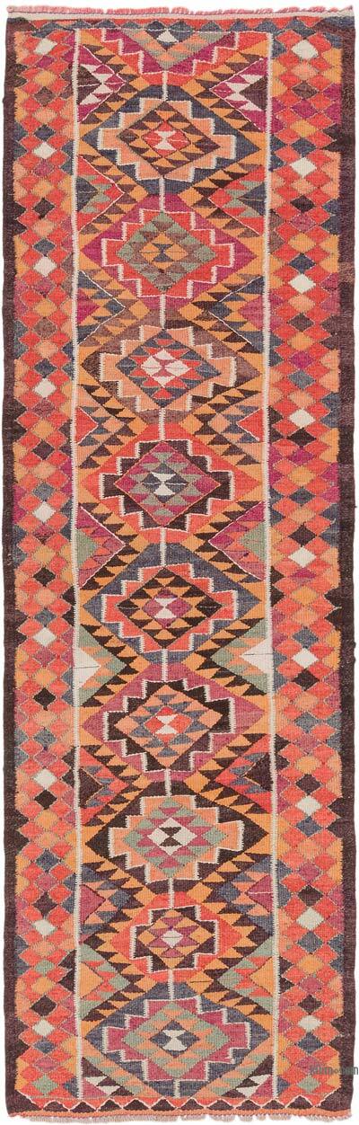 Vintage Tribal Kilim Runner - 3' 1" x 9' 11" (37" x 119")
