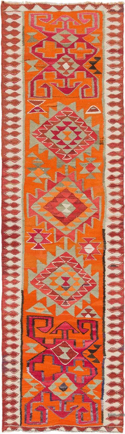 Vintage Tribal Kilim Runner - 3' 1" x 10' 7" (37" x 127")