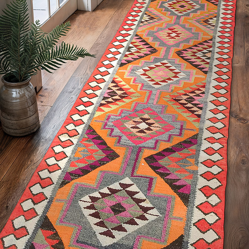 Vintage Anadolu Kilim Yolluk - 97 cm x 318 cm - K0077125