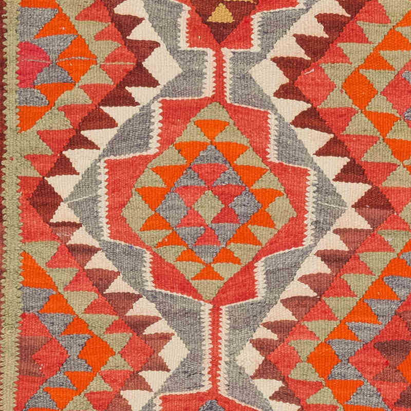 Vintage Tribal Kilim Runner - 3' 3" x 11' 7" (39" x 139") - K0077127