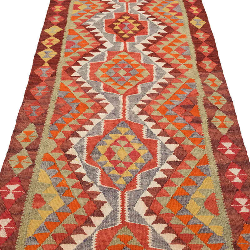 Vintage Tribal Kilim Runner - 3' 3" x 11' 7" (39" x 139") - K0077127