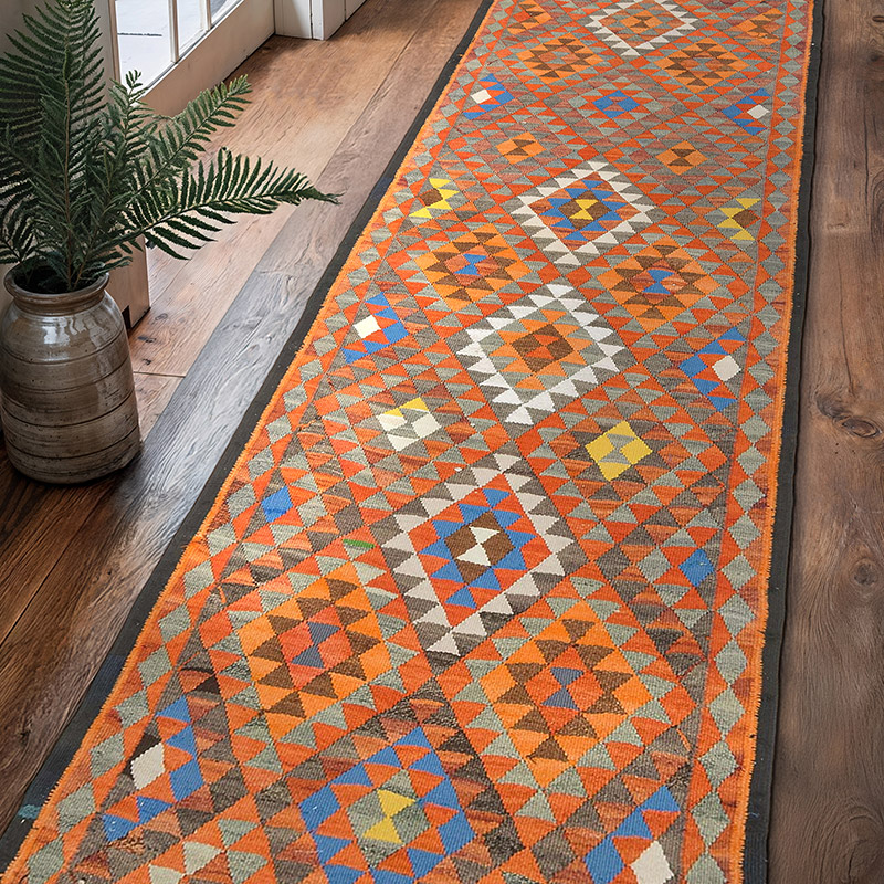 Alfombra Kilim Tribal Vintage - 85 cm x 330 cm - K0077128