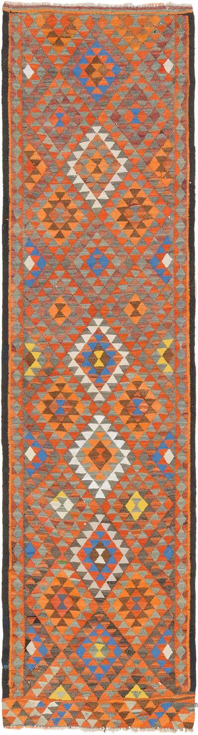Vintage Tribal Kilim Runner - 2' 9" x 10' 10" (33" x 130")