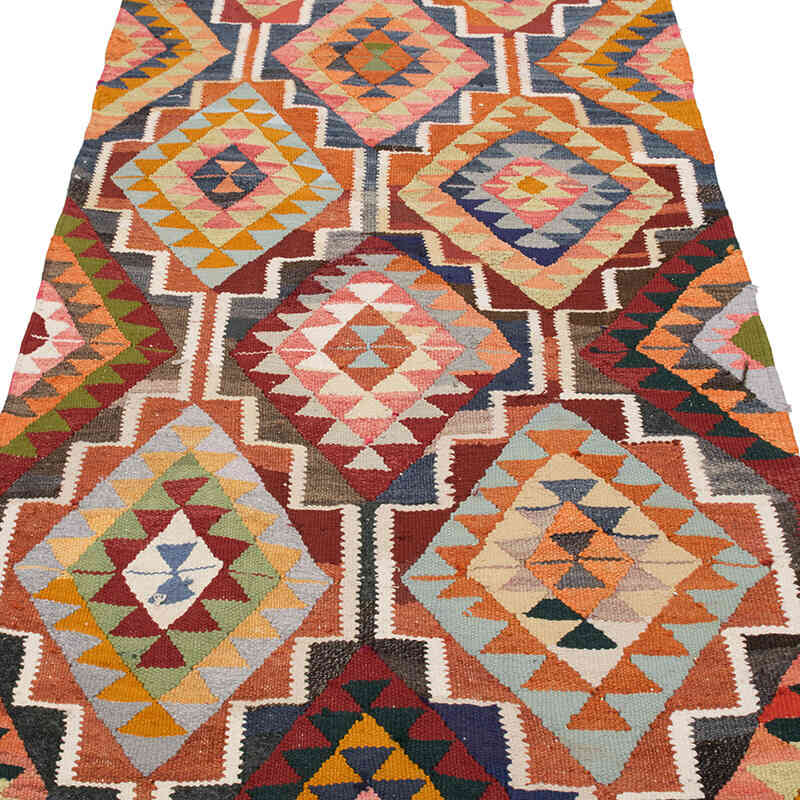 Vintage Tribal Kilim Runner - 3' 3" x 11' 4" (39" x 136") - K0077131