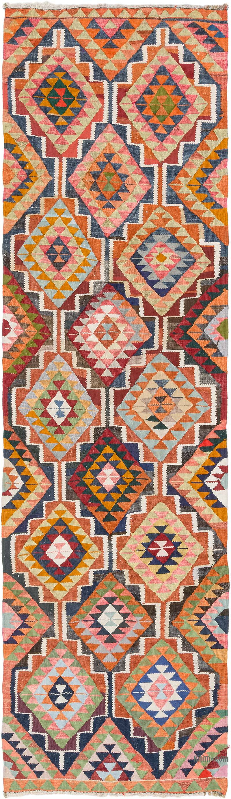 Vintage Tribal Kilim Runner - 3' 3" x 11' 4" (39" x 136") - K0077131