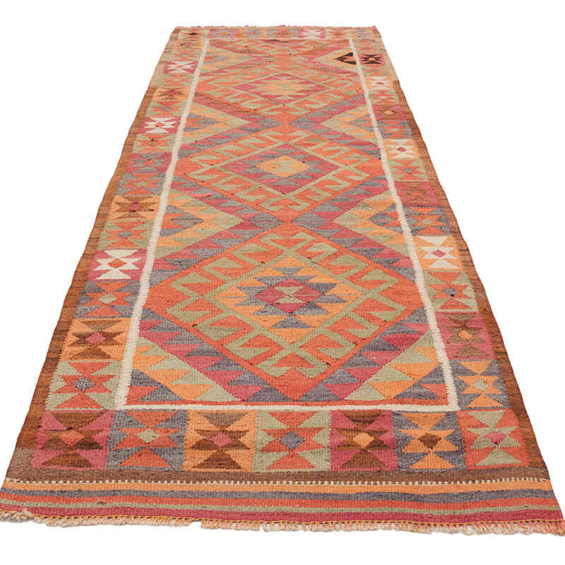 Vintage Tribal Kilim Runner - 3' 3" x 10' 10" (39" x 130") - K0077132