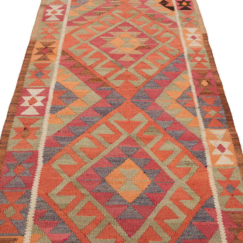 Vintage Tribal Kilim Runner - 3' 3" x 10' 10" (39" x 130") - K0077132