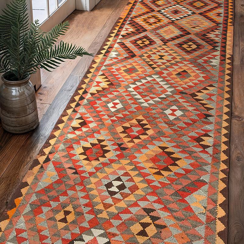 Alfombra Kilim Tribal Vintage - 94 cm x 313 cm - K0077136