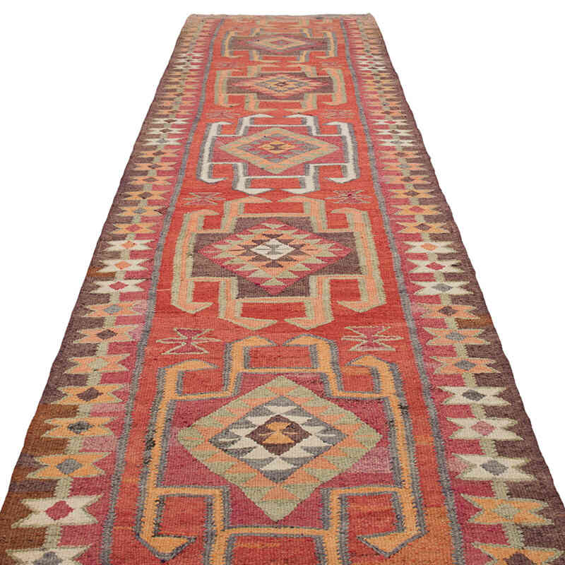 Vintage Tribal Kilim Runner - 3' 4" x 13' 6" (40" x 162") - K0077137