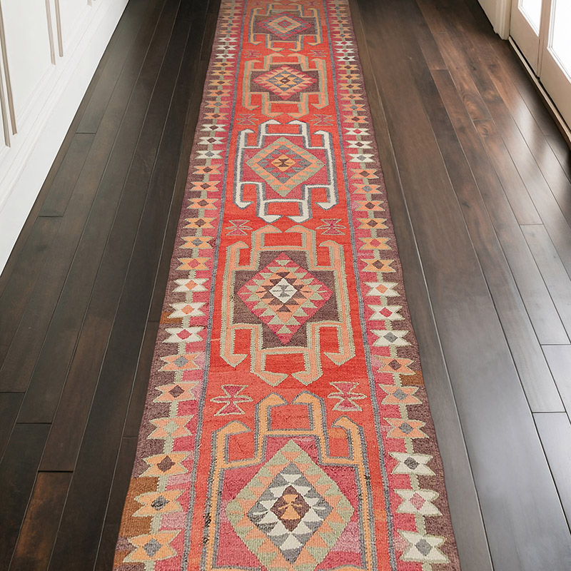 Vintage Tribal Kilim Runner - 3' 4" x 13' 6" (40" x 162") - K0077137