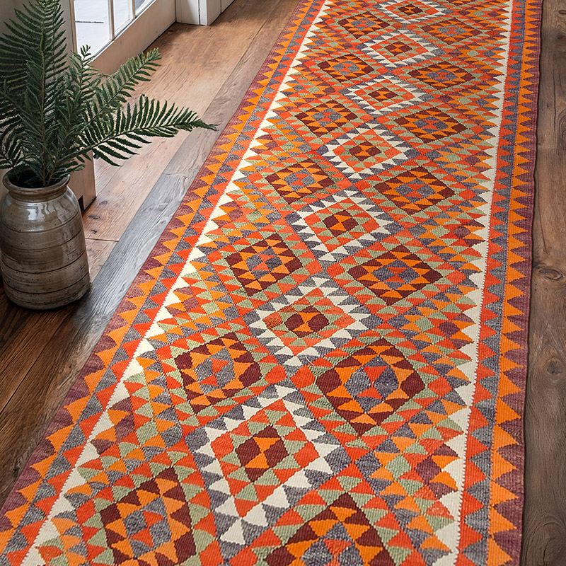 Alfombra Kilim Tribal Vintage - 97 cm x 316 cm - K0077138