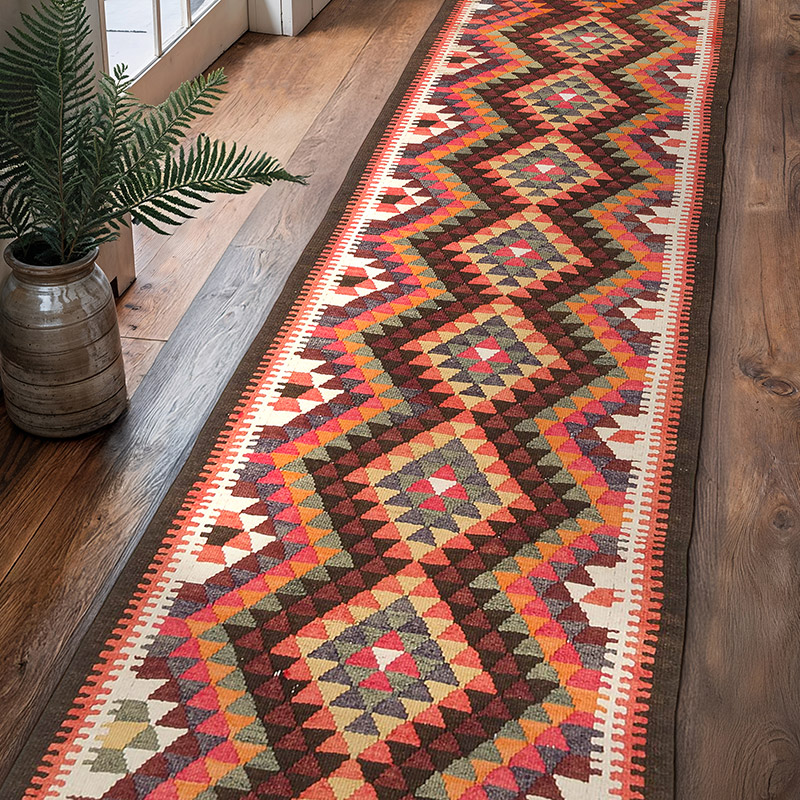 Vintage Tribal Kilim Runner - 2' 11" x 11' 11" (35" x 143") - K0077143
