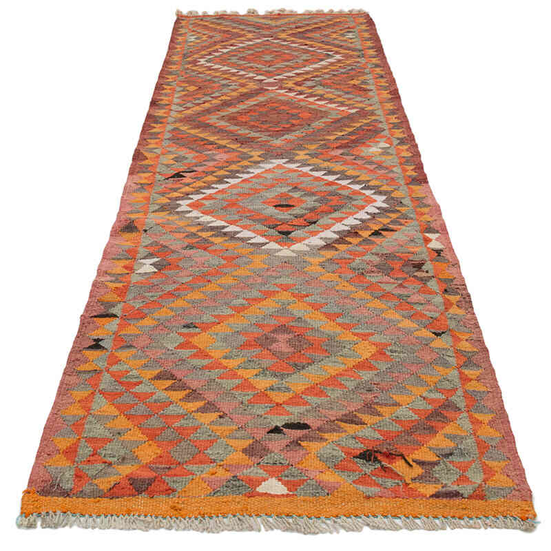 Vintage Tribal Kilim Runner - 2' 11" x 10' 4" (35" x 124") - K0077147