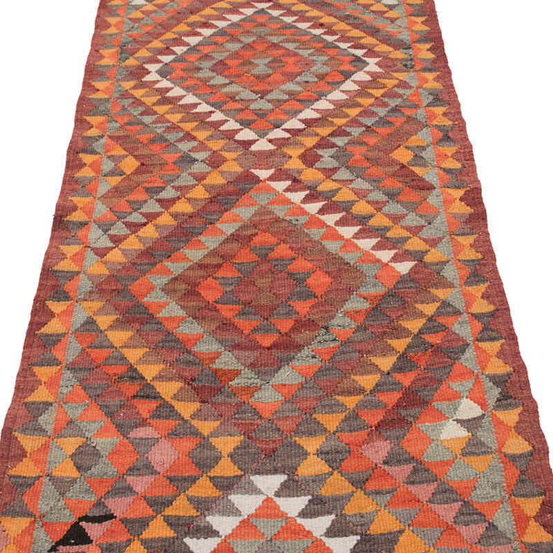 Vintage Tribal Kilim Runner - 2' 11" x 10' 4" (35" x 124") - K0077147