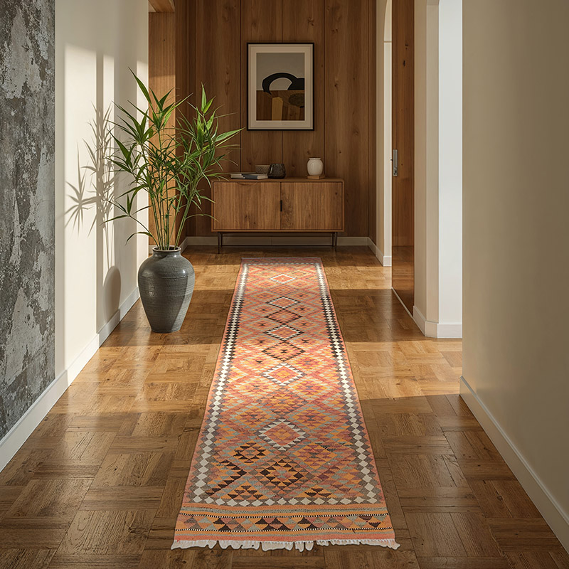 Alfombra Kilim Tribal Vintage - 86 cm x 292 cm - K0077148