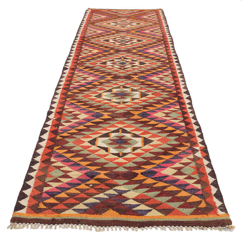Vintage Tribal Kilim Runner - 2' 10" x 9' 3" (34" x 111") - K0077155