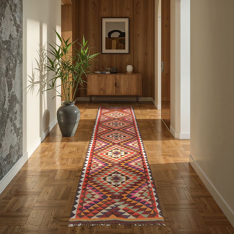Vintage Tribal Kilim Runner - 2' 10" x 9' 3" (34" x 111") - K0077155