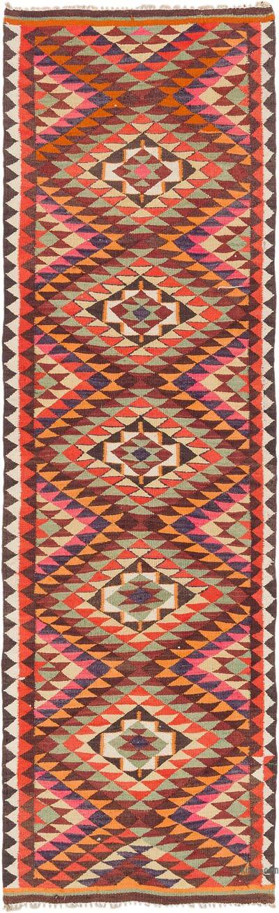 Alfombra Kilim Tribal Vintage - 86 cm x 281 cm