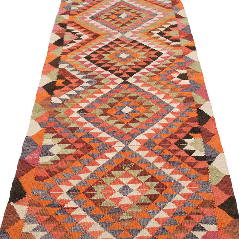 Vintage Tribal Kilim Runner - 2' 9" x 10' 10" (33" x 130") - K0077156