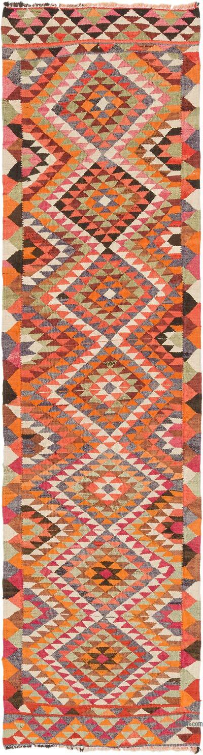 Vintage Tribal Kilim Runner - 2' 9" x 10' 10" (33" x 130")