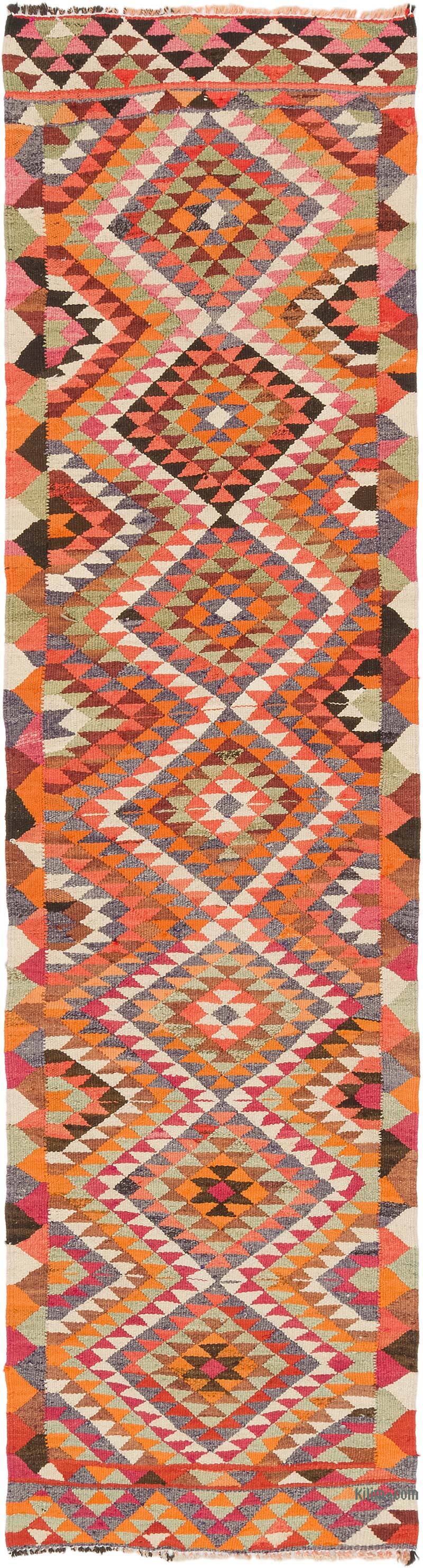 Vintage Tribal Kilim Runner - 2' 9" x 10' 10" (33" x 130") - K0077156