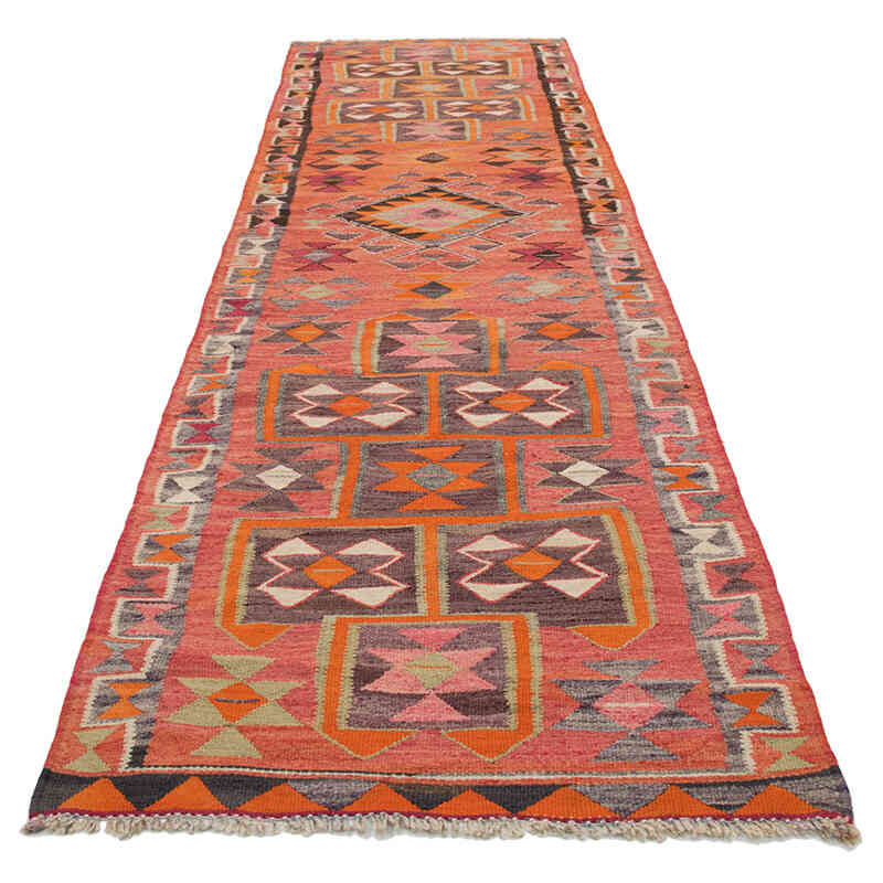 Vintage Tribal Kilim Runner - 3' 1" x 11' 5" (37" x 137") - K0077157
