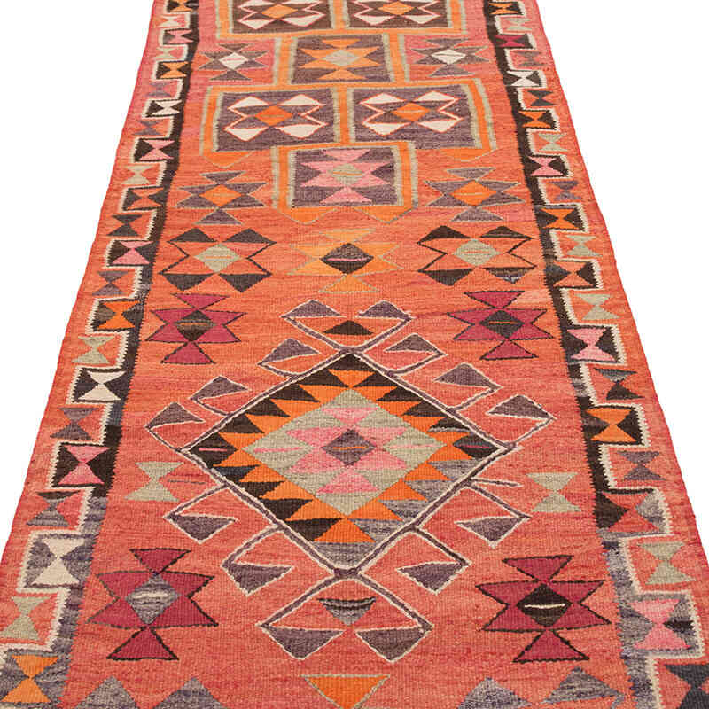 Vintage Tribal Kilim Runner - 3' 1" x 11' 5" (37" x 137") - K0077157