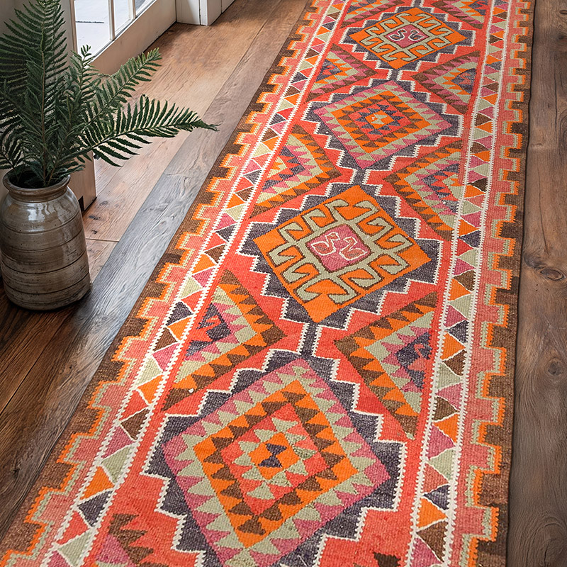 Vintage Anadolu Kilim Yolluk - 94 cm x 331 cm - K0077159